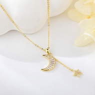 Show details for Copper or Brass Delicate Pendant Necklace in Exclusive Design