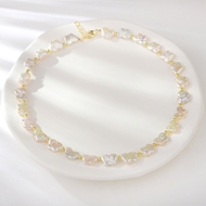 Picture of Gold Plated White Short Chain Necklace From Reliable Factory