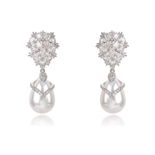 Show details for Shop Platinum Plated Luxury Dangle Earrings with Wow Elements