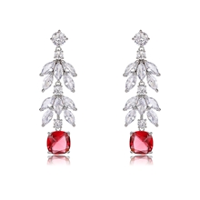 Show details for Low Cost Platinum Plated Cubic Zirconia Dangle Earrings with Low Cost