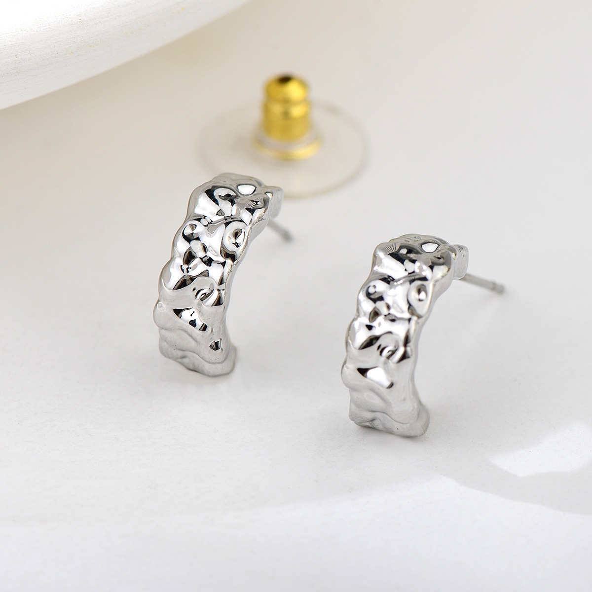 Dubai Gold Plated Big Stud Earrings with NoRisk Refund