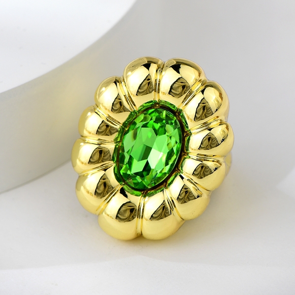Picture of Hypoallergenic Gold Plated Artificial Crystal Fashion Ring with Easy Return