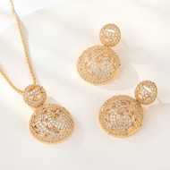 Show details for Copper or Brass Champagne Gold 2 Piece Jewelry Set in Flattering Style