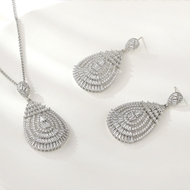 Show details for Recommended White Platinum Plated 2 Piece Jewelry Set from Top Designer