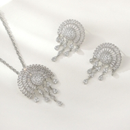 Show details for Low Cost Platinum Plated Cubic Zirconia 2 Piece Jewelry Set with Low Cost