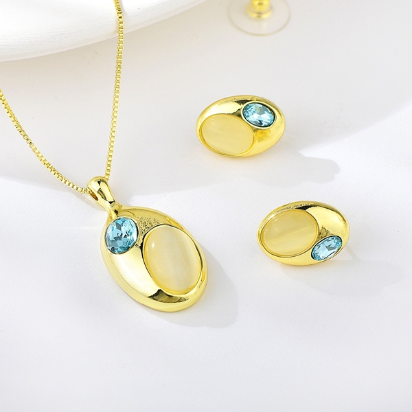 Picture of Good Opal Zinc Alloy 3 Piece Jewelry Set