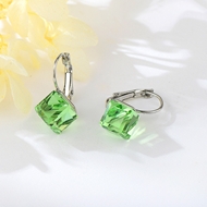 Show details for Attractive Green Swarovski Element Hoop Earrings For Your Occasions