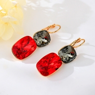 Show details for Zinc Alloy Red Hoop Earrings From Reliable Factory