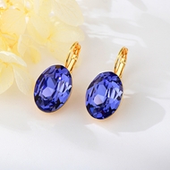 Show details for Eye-Catching Purple Swarovski Element Hoop Earrings with Member Discount