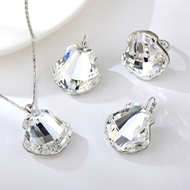 Show details for Amazing Big Platinum Plated 3 Piece Jewelry Set
