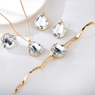 Show details for Bulk Zinc Alloy White 4 Piece Jewelry Set Exclusive Online
