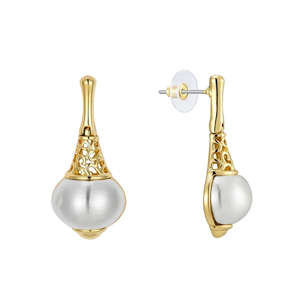 Picture of Gold Plated White Earrings at Super Low Price