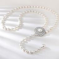 Show details for Classic shell pearl Long Statement Necklace with 3~7 Day Delivery