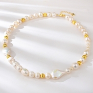 Show details for Fashion fresh water pearl Small Short Statement Necklace