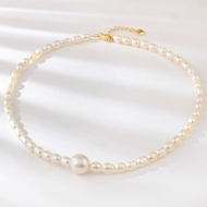 Show details for Fast Selling White fresh water pearl Short Statement Necklace from Editor Picks