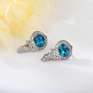 Show details for Fast Selling Blue Swarovski Element Hoop Earrings from Editor Picks
