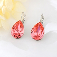 Show details for Hot Selling Pink Platinum Plated Hoop Earrings from Top Designer