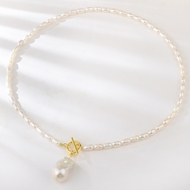 Show details for Baroque pearls natural pearl necklace