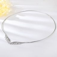 Show details for Zinc Alloy Platinum Plated Collar Necklace with Full Guarantee
