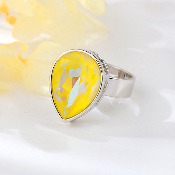 Picture of Most Popular Swarovski Element Yellow Fashion Ring