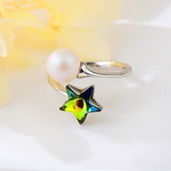 Show details for Shop Zinc Alloy Swarovski Element Fashion Ring with Wow Elements