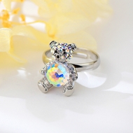 Show details for Good Swarovski Element Bear Adjustable Ring