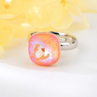 Show details for Top Swarovski Element Zinc Alloy Adjustable Ring