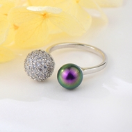 Show details for Irresistible Green Platinum Plated Adjustable Ring For Your Occasions