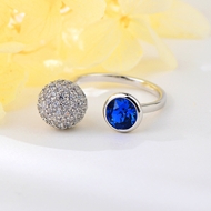 Show details for New Swarovski Element Medium Adjustable Ring