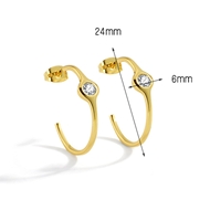 Picture of Good Quality Cubic Zirconia Gold Plated Earrings