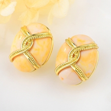 Show details for Brand New Yellow Resin Stud Earrings with SGS/ISO Certification