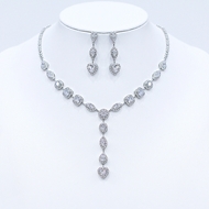 Show details for Wholesale Platinum Plated Copper or Brass 2 Piece Jewelry Set with No-Risk Return