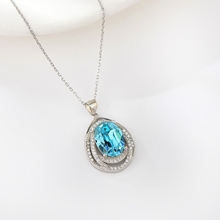 Show details for Featured Blue 925 Sterling Silver Pendant Necklace with Full Guarantee
