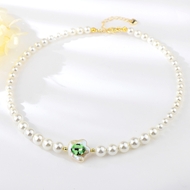 Show details for Low Cost Zinc Alloy Swarovski Element Short Chain Necklace with Low Cost