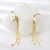 Picture of Designer Gold Plated White Tassel Earrings with No-Risk Return