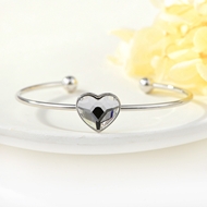 Show details for Irresistible White Love & Heart Cuff Bangle As a Gift