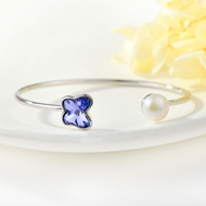 Show details for Good Quality Swarovski Element Zinc Alloy Cuff Bangle