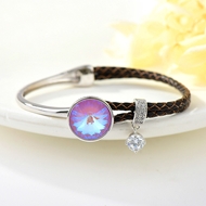 Show details for Buy Gold Plated Purple Fashion Bangle with Low Cost