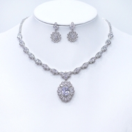 Show details for Featured White Platinum Plated 2 Piece Jewelry Set with Full Guarantee