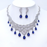 Show details for Beautiful Cubic Zirconia Platinum Plated 2 Piece Jewelry Set