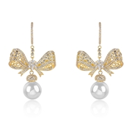 Picture of Most Popular Cubic Zirconia Bow Dangle Earrings