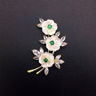 Show details for Shop Gold Plated Green Brooche Factory Direct Supply