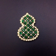 Show details for Nickel Free Green Cubic Zirconia Brooche in Flattering Style