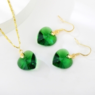 Show details for Nickel Free Gold Plated Green 2 Piece Jewelry Set Online Shopping
