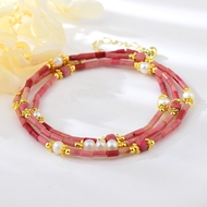 Picture of Pretty natural stone Copper or Brass Short Chain Necklace