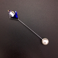 Show details for Geometric Platinum Plated Brooche from Top Designer