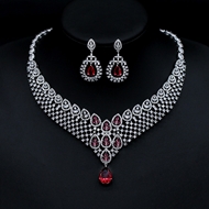 Show details for Need-Now Red Platinum Plated 2 Piece Jewelry Set from Editor Picks
