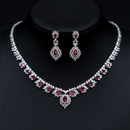 Show details for Fast Selling Red Platinum Plated 2 Piece Jewelry Set with Unbeatable Quality