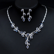 Show details for Distinctive Platinum Plated Big 2 Piece Jewelry Set with Low MOQ