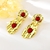 Picture of Purchase Gold Plated Red Dangle Earrings Exclusive Online